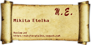 Mikita Etelka névjegykártya